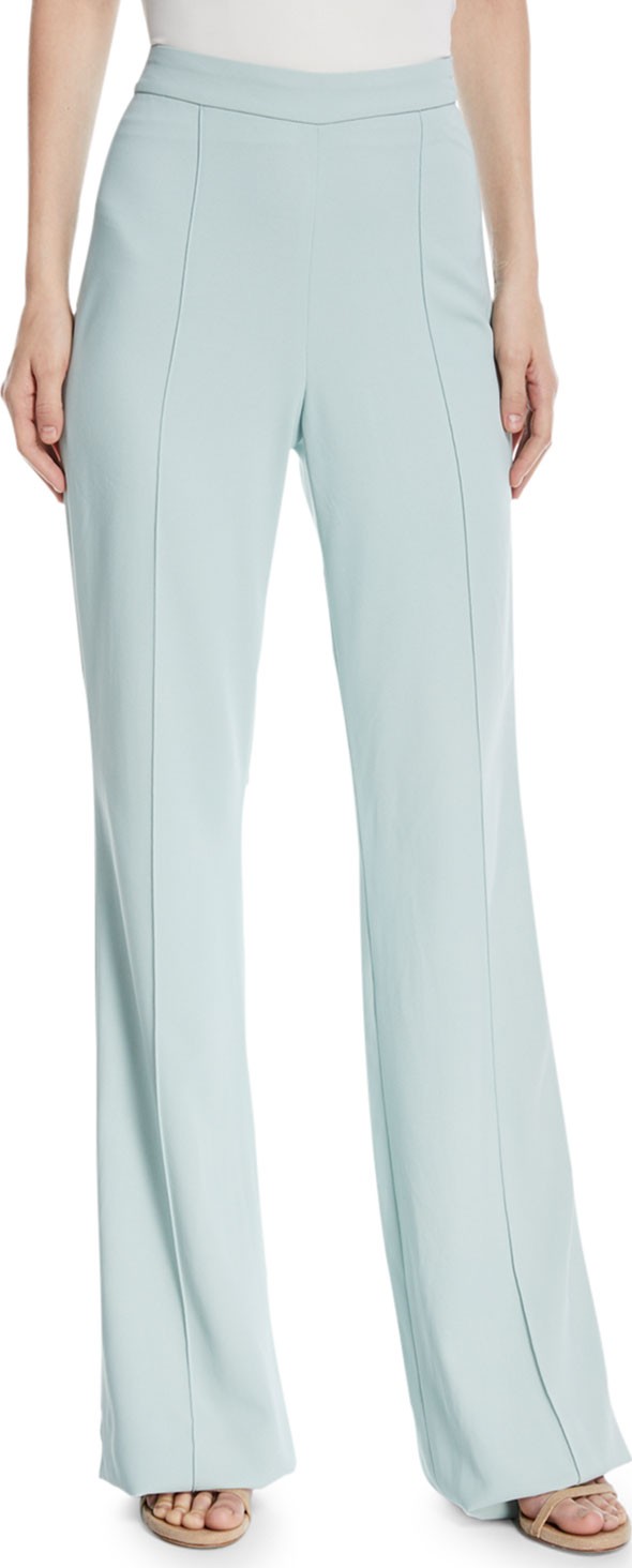 Alice + Olivia Jalisa High-Waist Fitted Flared Lined Pants