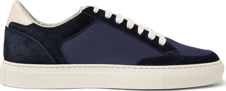 Brunello Cucinelli Leather-Trimmed Suede and Ripstop Sneakers