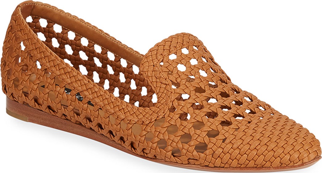 Veronica Beard Griffin Woven Loafer Flats