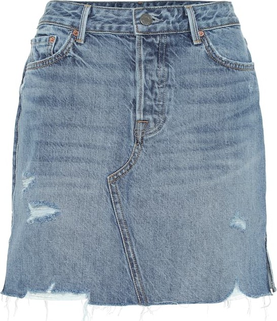 Grlfrnd The Blaire high-rise denim miniskirt