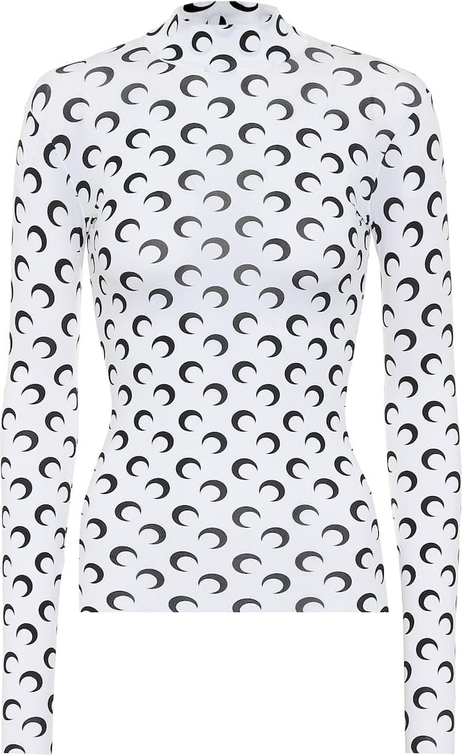 Marine Serre Exclusive to Mytheresa – printed stretch-jersey top