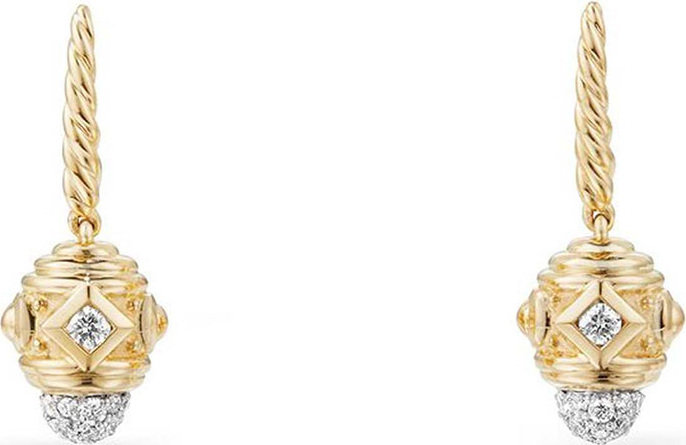 David Yurman Renaissance Small 18k Gold Diamond Drop Earrings