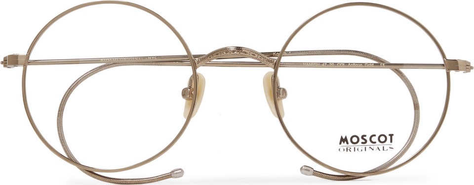 Moscot Hamish Round-Frame Gold-Tone Optical Glasses