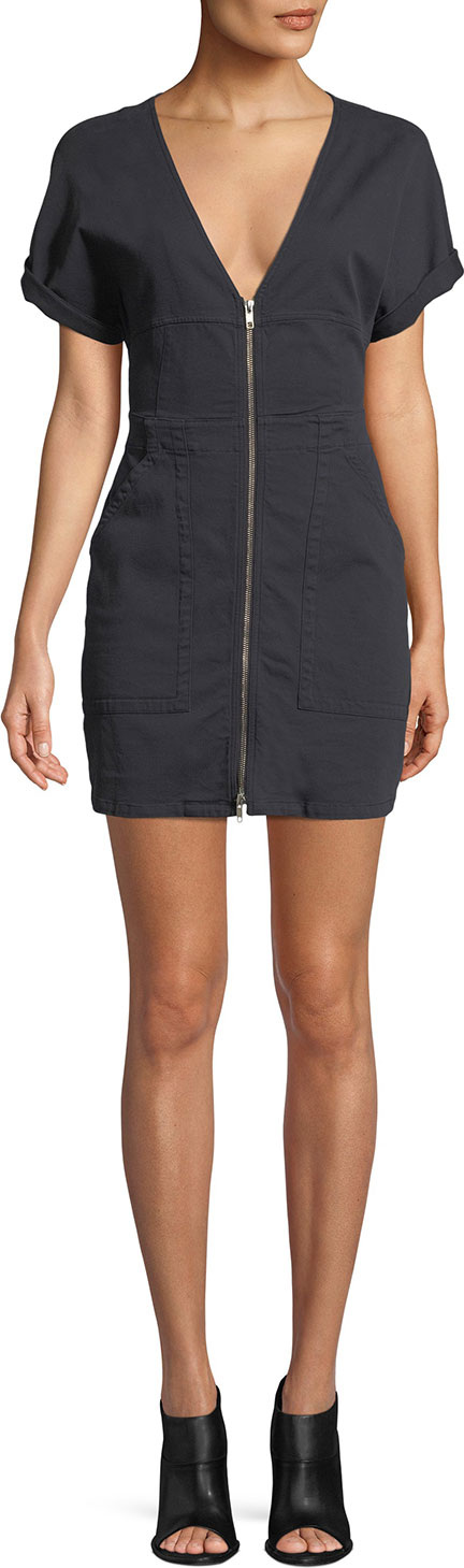 A.L.C. Novak Zip-Front Mini Dress