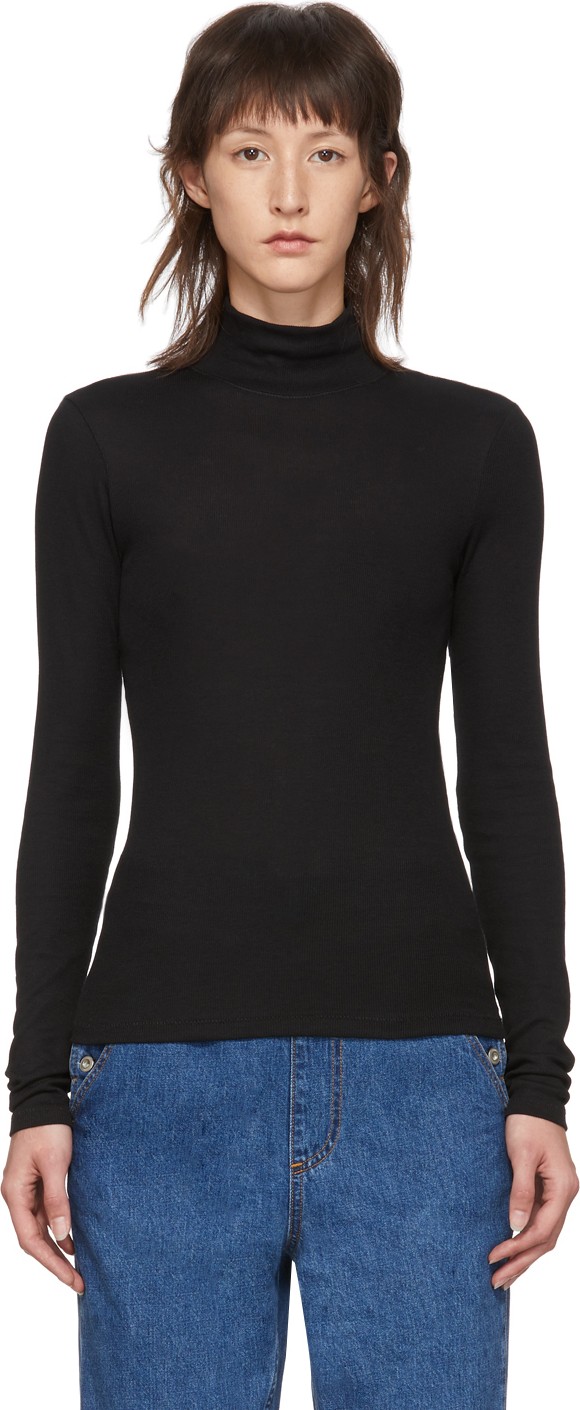 Rag & Bone Black Rib Kari Turtleneck