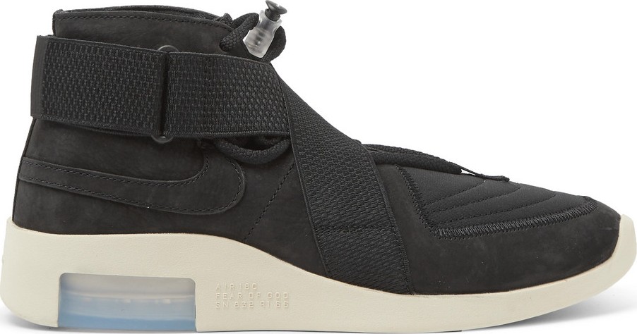 Nike + Fear of God 1 Air Raid Suede and Webbing High-Top Sneakers