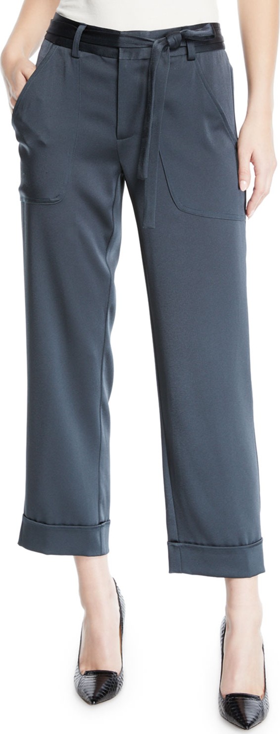 Nanette Lepore Roller Skate Crop Cuff Jogger Pants w/ Belt