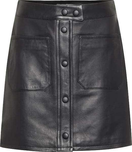 FRAME DENIM Patch Pocket leather miniskirt
