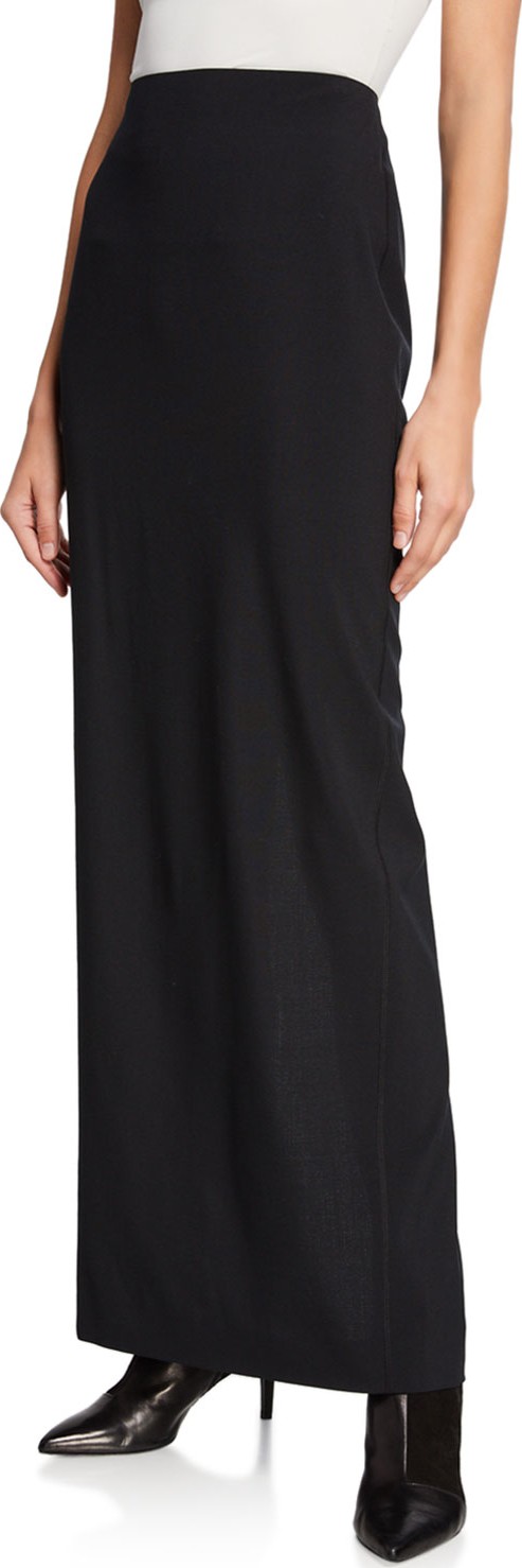 T By Alexander Wang Washable Wool High-Rise Long Skirt