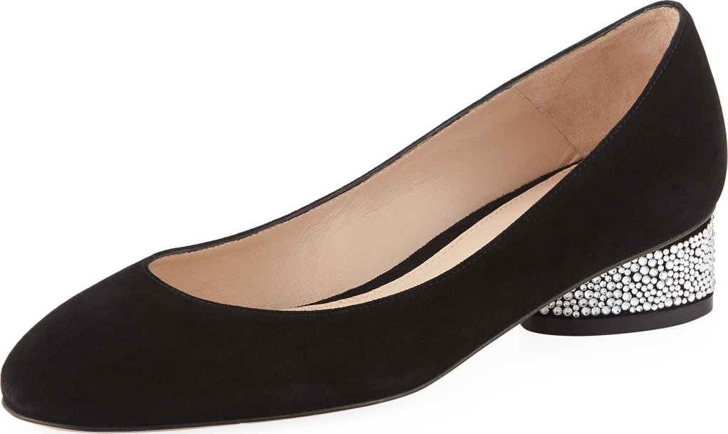 Stuart Weitzman Gem Suede Slip-On Pumps