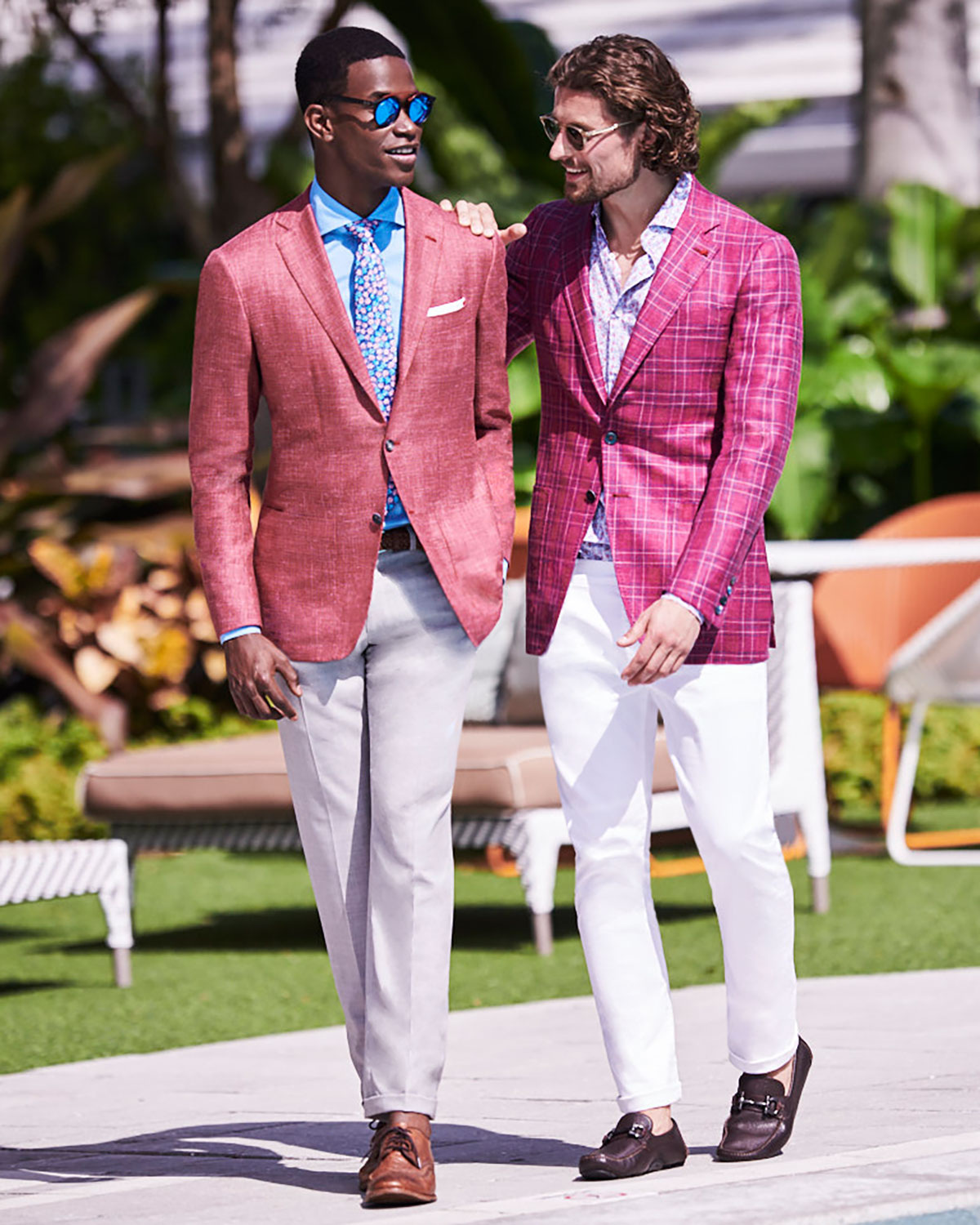 Isaia Plaid Wool-Cotton Two-Button Blazer