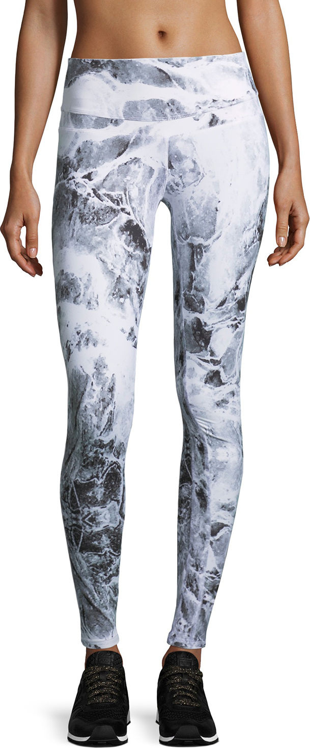 Varley Union Croc-Print Full-Length Sport Leggings