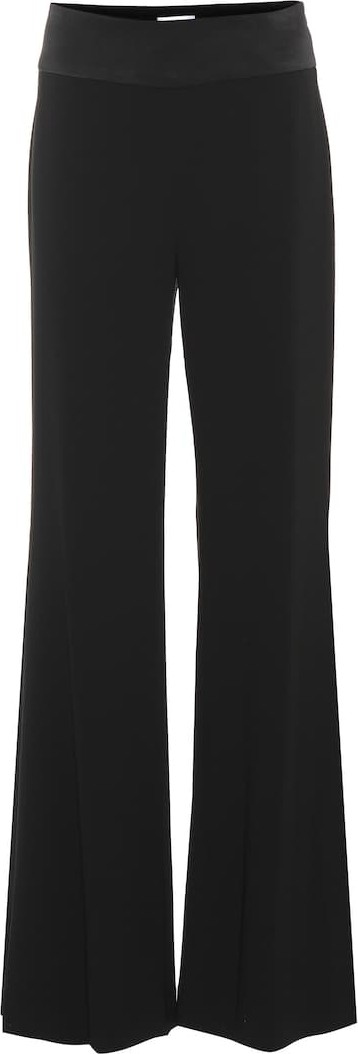 Galvan High-rise flared crêpe pants