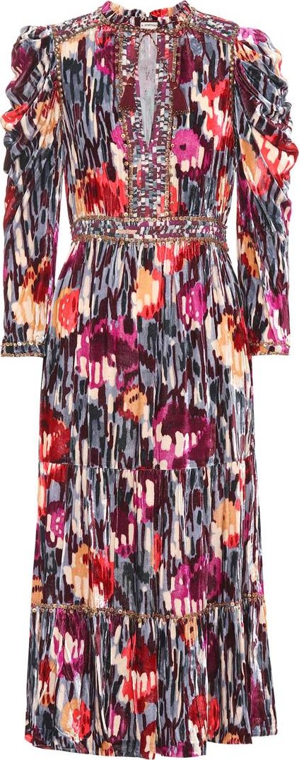 Ulla Johnson Ziggy embellished silk and velvet dress