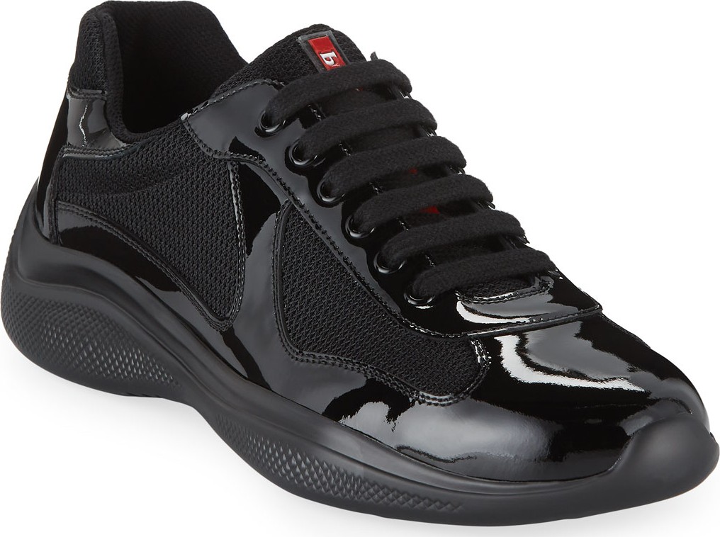 Prada Men's America's Cup Vernice Low-Top Bike Sneakers Prada Men's America's Cup Vernice Low-Top Bike Sneakers