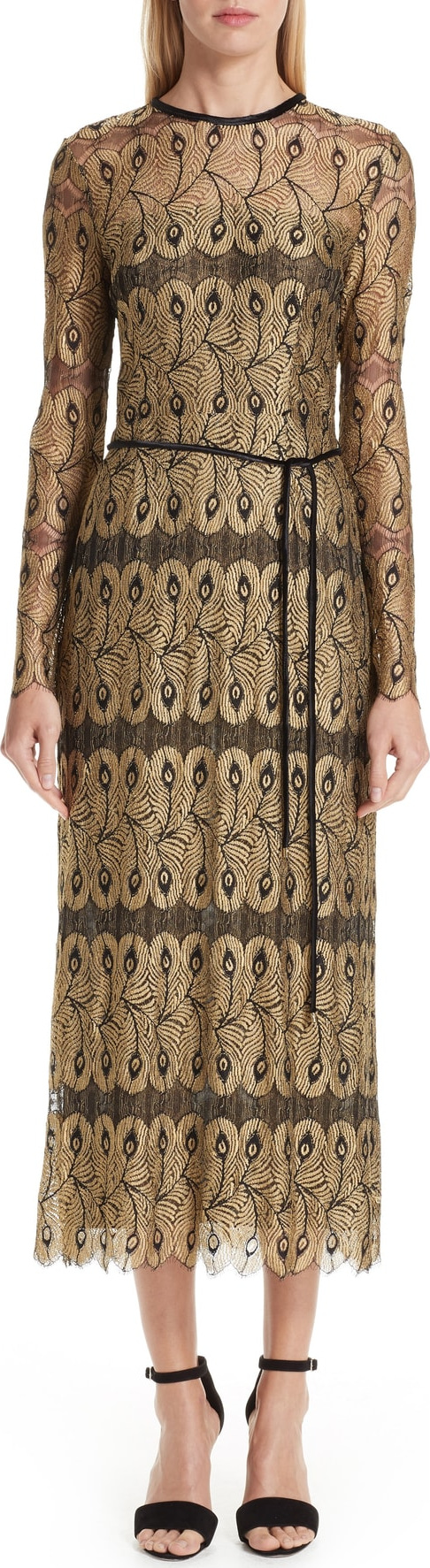 Yigal Azrouel Peacock Lace Open Back Dress