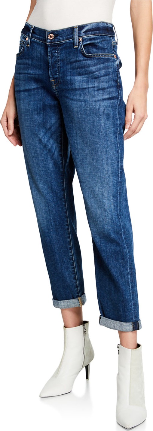 7 For All Mankind Josefina Mid-Rise Cropped Boyfriend Jeans