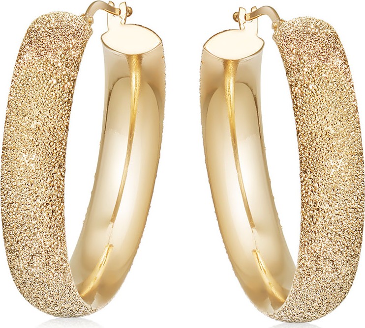 Carolina Bucci 18k Gold Florentine Large Flat Hoop Earrings
