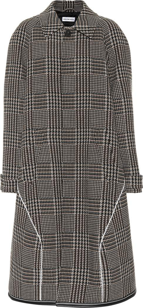 Balenciaga Houndstooth wool-blend coat