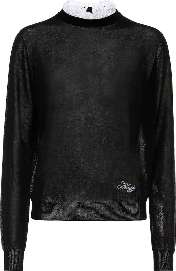 Philosophy Di Lorenzo Serafini Lace-trimmed sweater Philosophy Di Lorenzo Serafini Lace-trimmed sweater