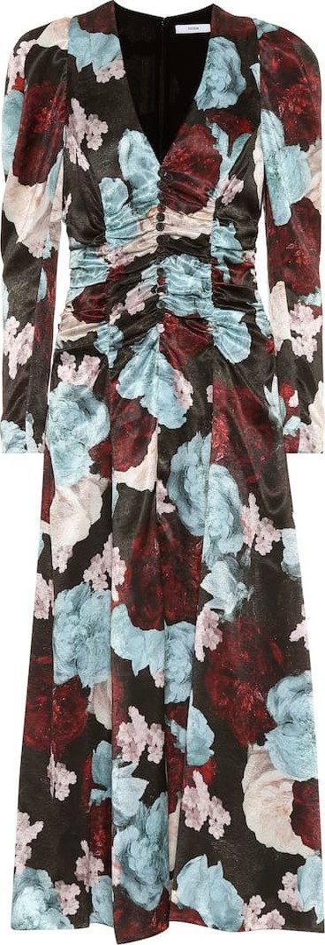 Erdem Annalee floral satin midi dress