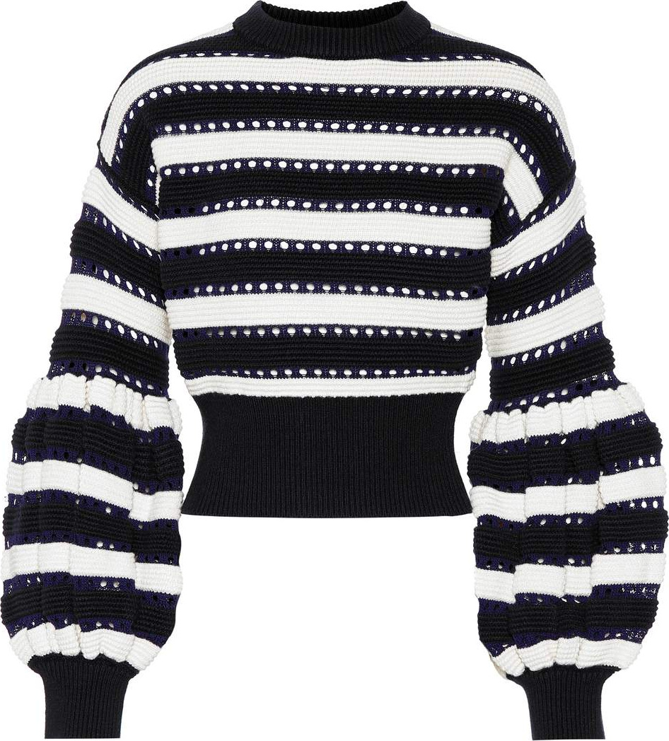 Self Portrait Cotton and wool-blend sweater