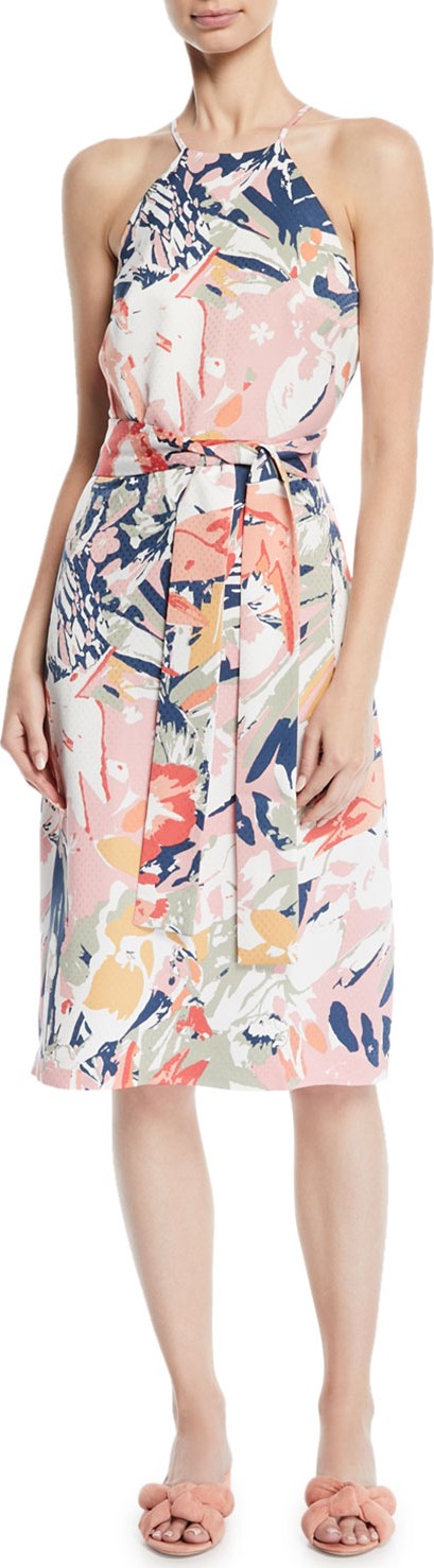 Club Monaco Scharpettah Floral-Print Halter Dress