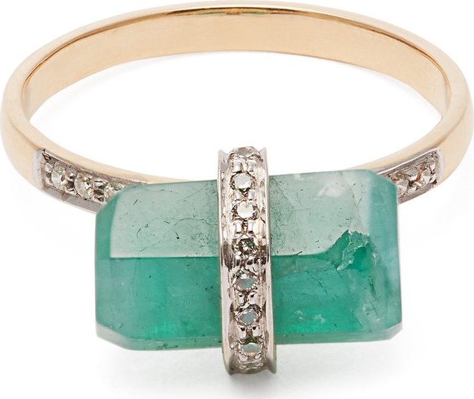 Jade Jagger 18kt gold, diamond & emerald ring