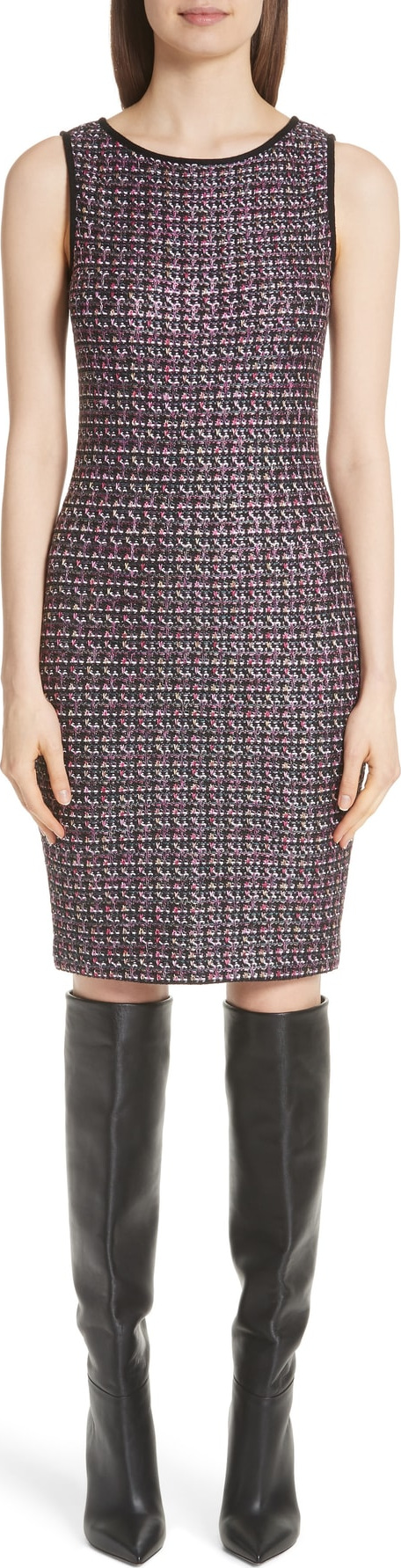 St. John Painterly Sheen Tweed Knit Dress