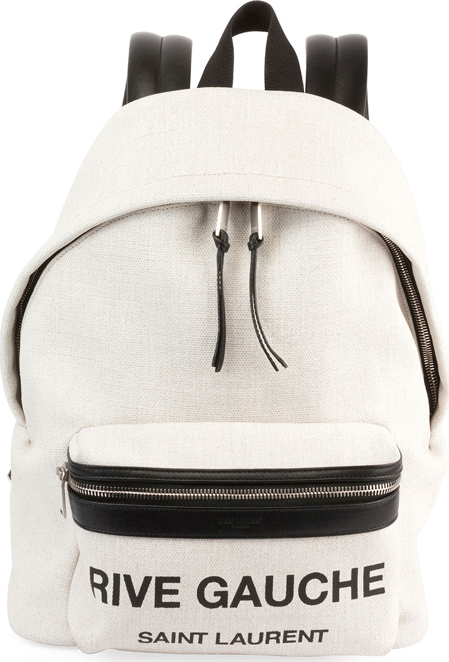 Saint Laurent Canvas Small City Logo Backpack