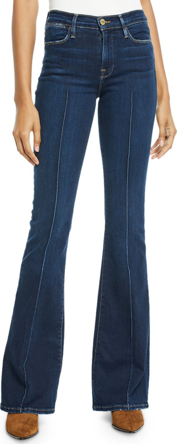 FRAME DENIM Le High Flare-Leg Pintuck Jeans
