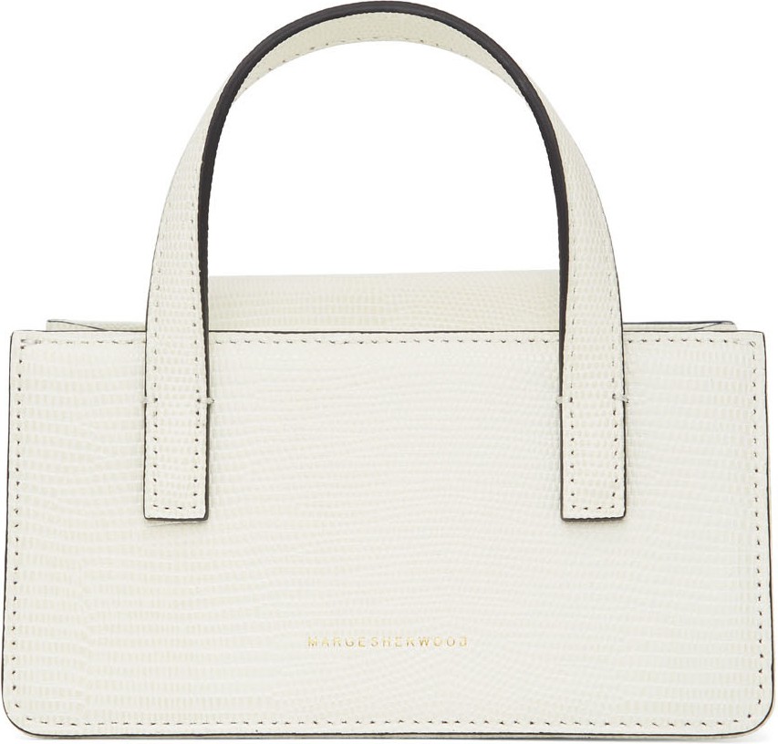 Marge Sherwood White Lizard Mini Grandma Bag