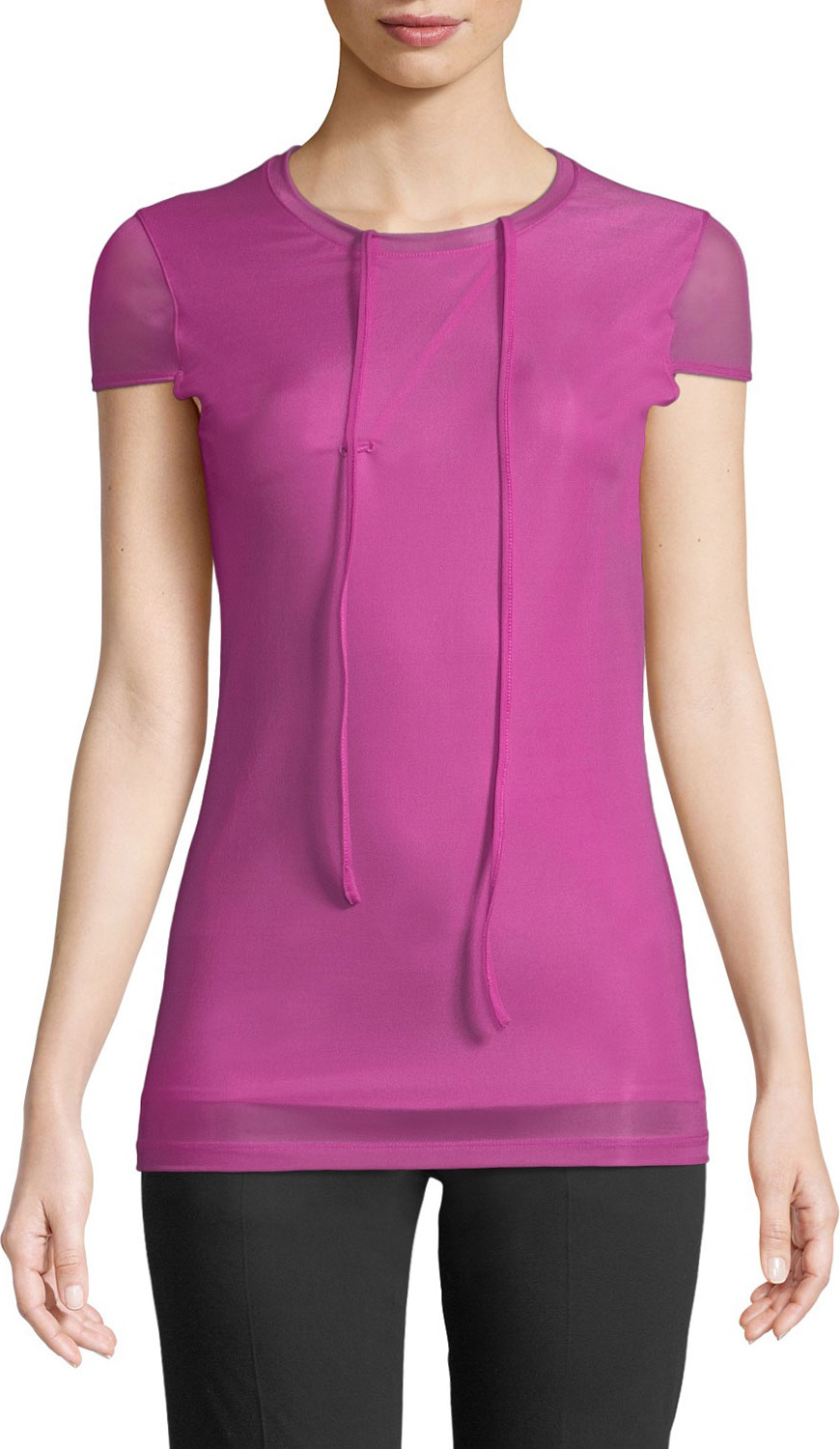 Helmut Lang Pulled Short-Sleeve Layered Tee