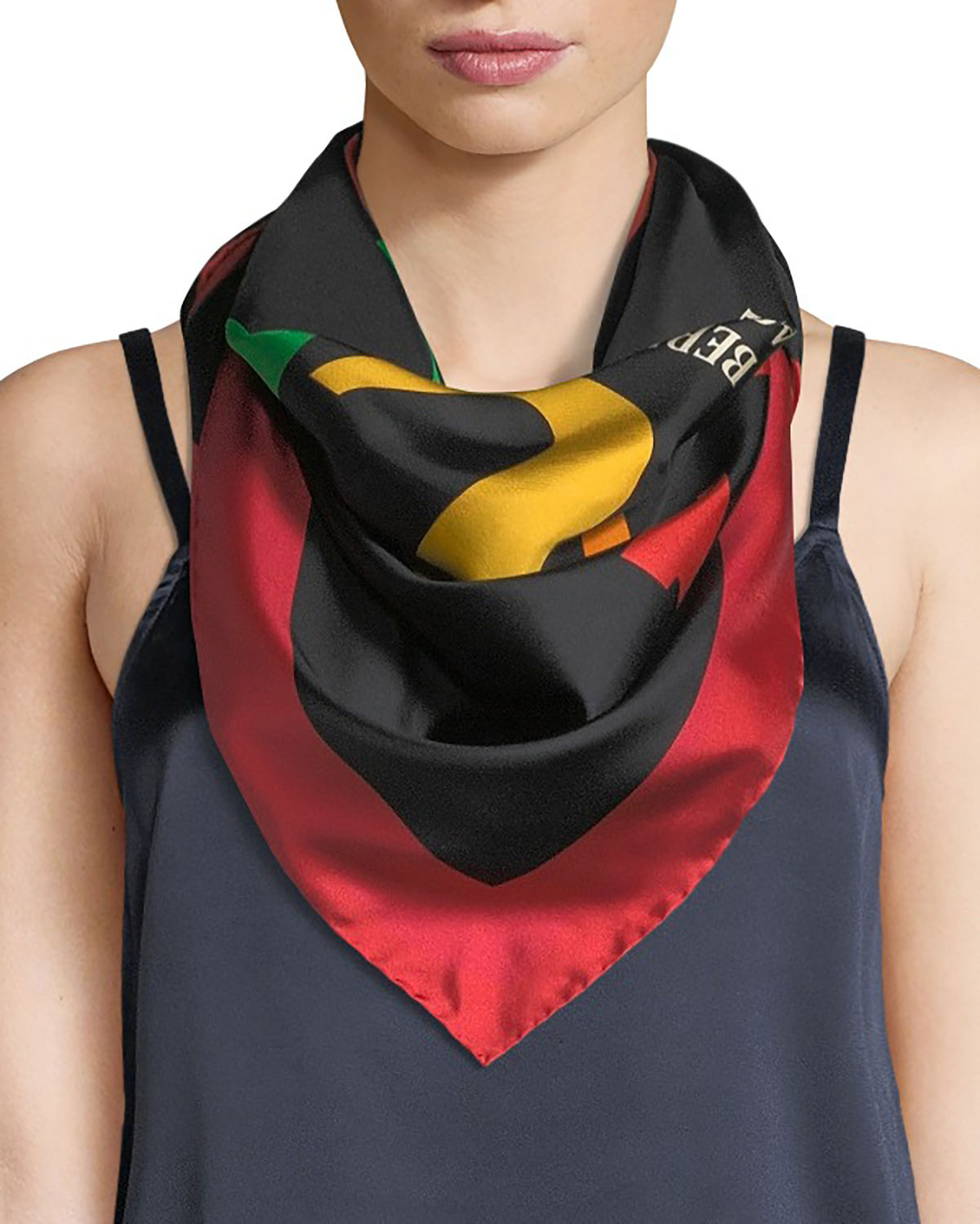 Gucci Silk Twill Multi-City Logo Scarf