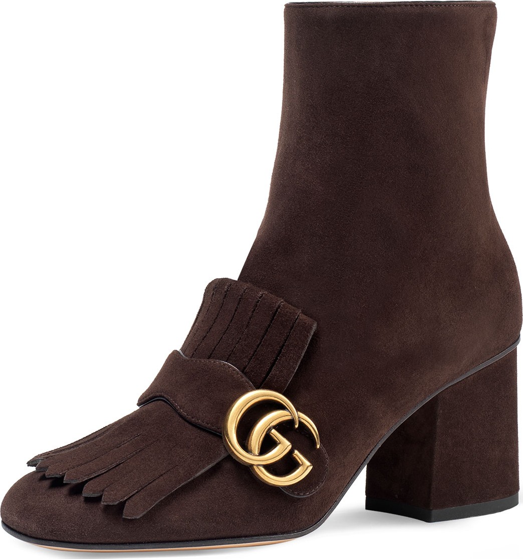 Gucci Marmont 75mm Fringe Ankle Boot