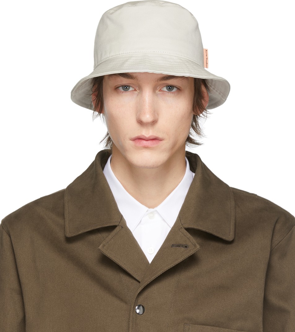 Acne Studios Beige Cotton Canvas Bucket Hat