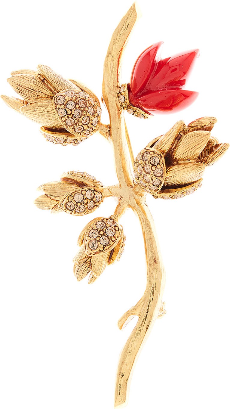Oscar De La Renta Flower Bud Brooch