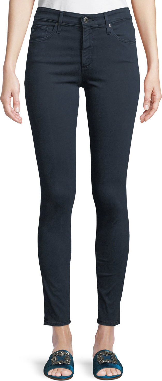 AG Jeans Farrah Sateen High-Rise Ankle Skinny Jeans