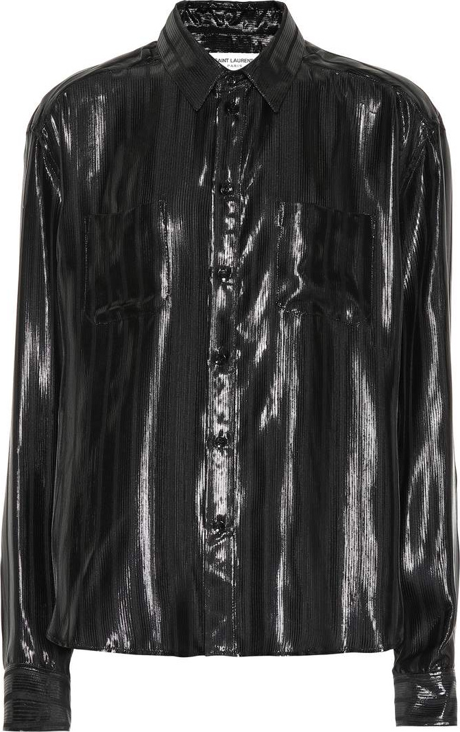 Saint Laurent Silk-blend lamé shirt