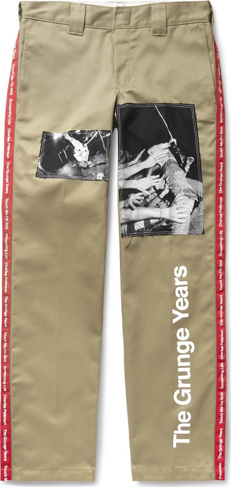 Takahiromiyashita The Soloist + Dickies Grosgrain-Trimmed Appliquéd Printed Twill Trousers