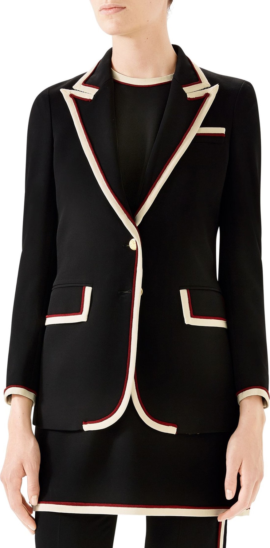 Gucci Peak Lapel Stretch Cady Blazer