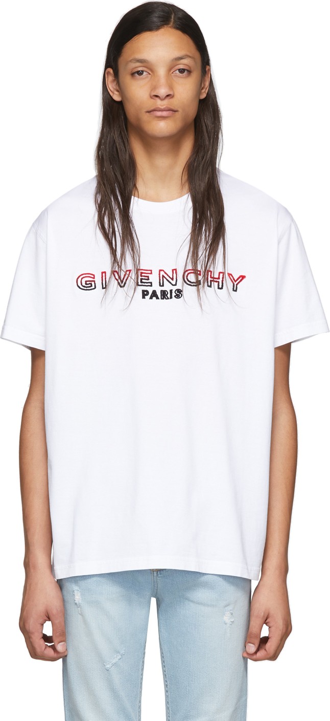 Givenchy White Tufting Logo T-Shirt