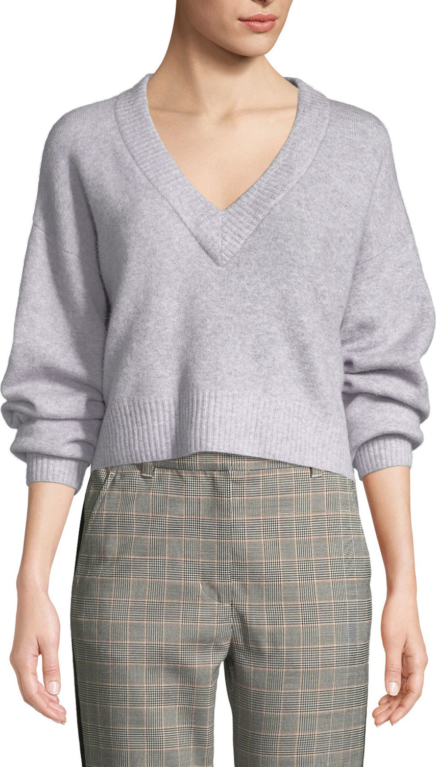 3.1 Phillip Lim Lofty Alpaca-Blend V-Neck Pullover Sweater