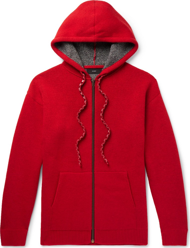 Alanui Bandana-Intarsia Wool and Cashmere-Blend Zip-Up Hoodie
