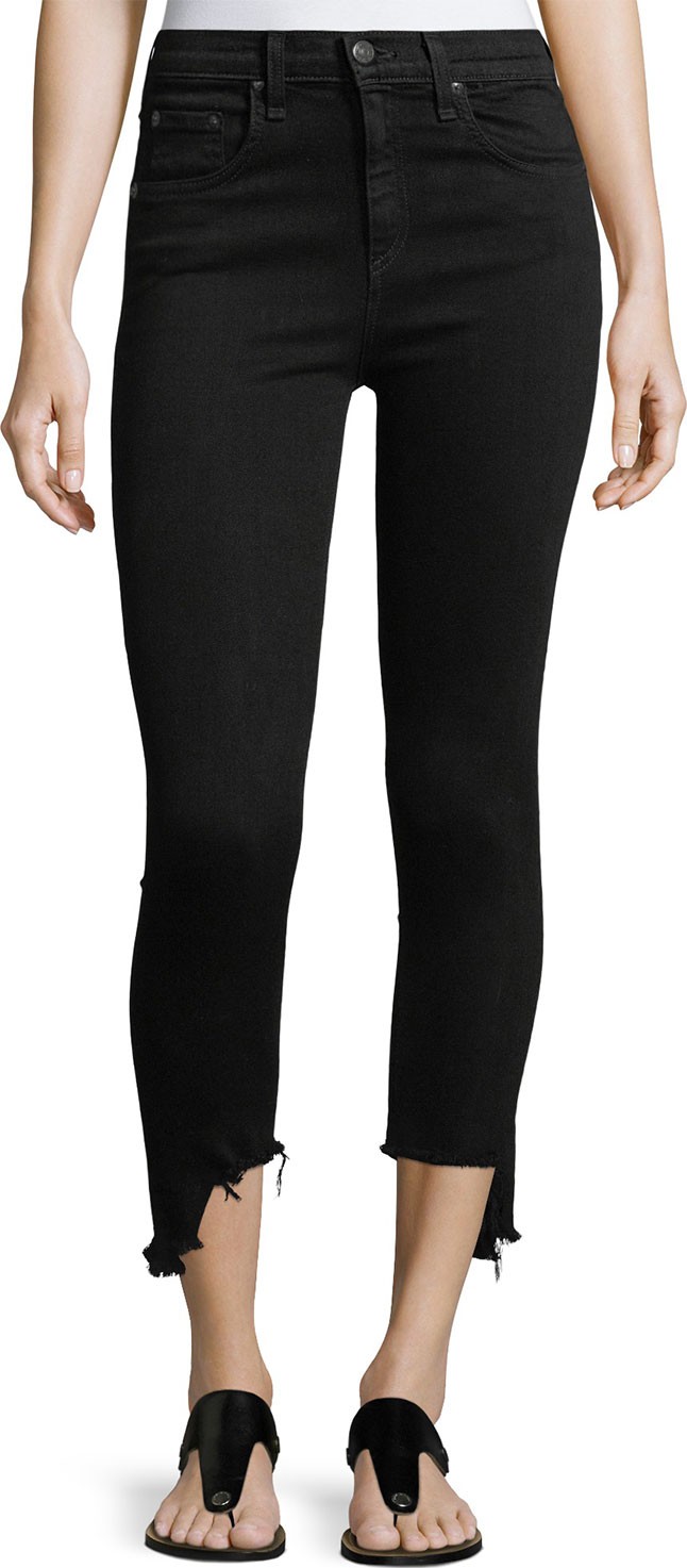Rag & Bone 10-Inch Capri Jeans w/ Destroyed Hem
