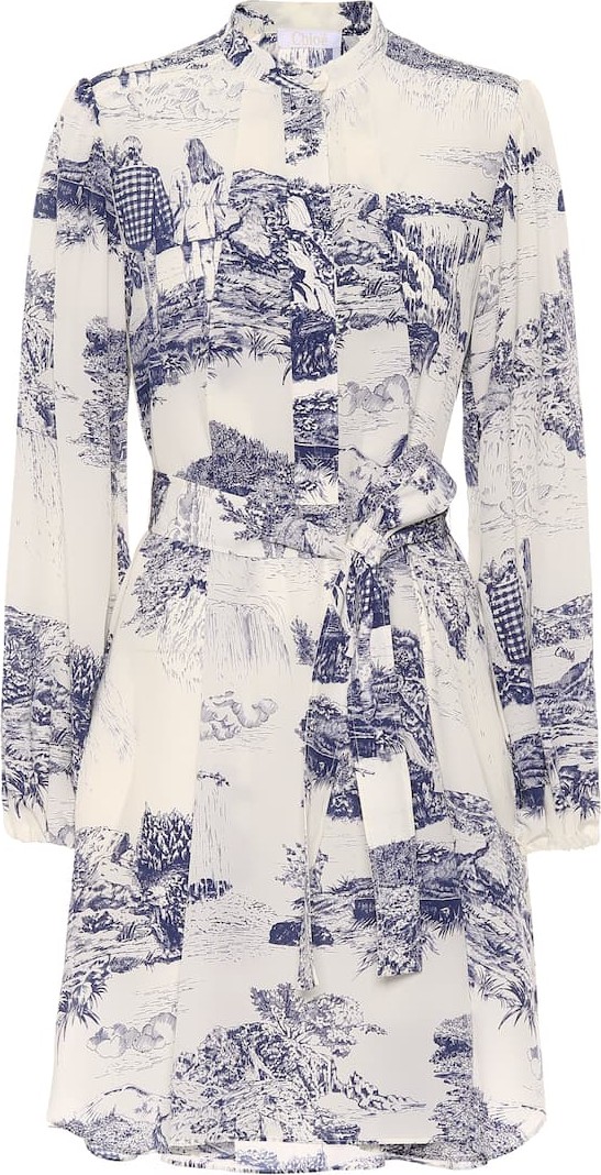 Chloe Printed silk shirt dress