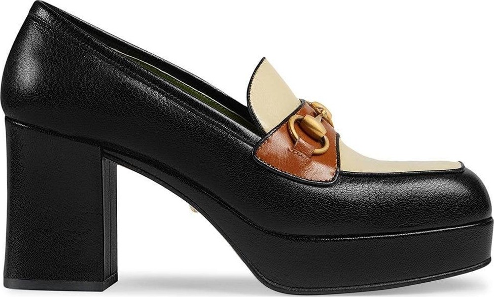 Gucci Leather platform loafer with Horsebit