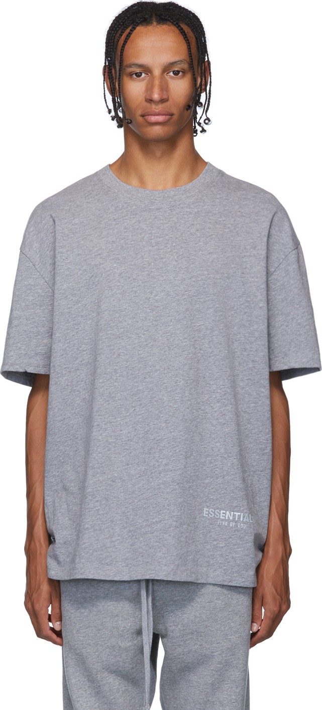 Essentials Grey Reflective Logo T-Shirt
