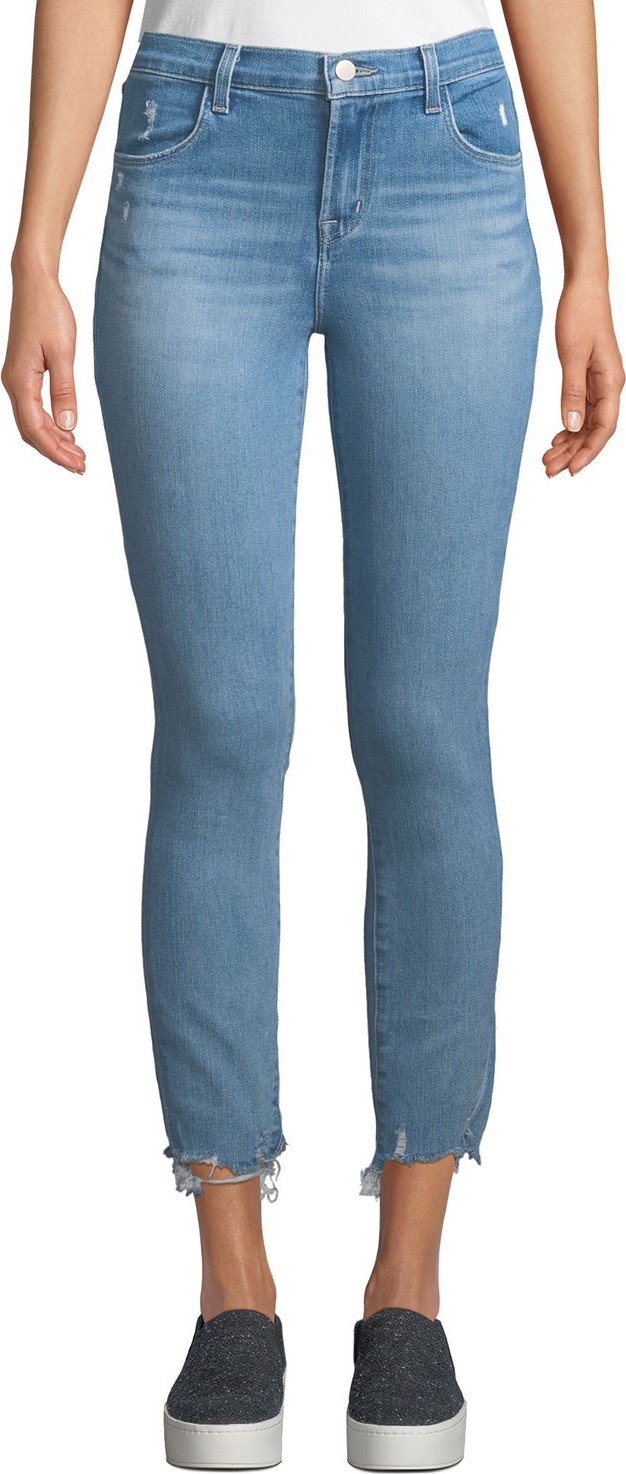 J BRAND Alana High-Rise Crop Skinny Jeans with Destroyed Hem