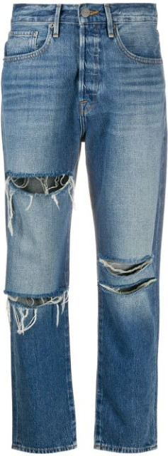 FRAME DENIM - Ripped high-rise boyfriend jeans
